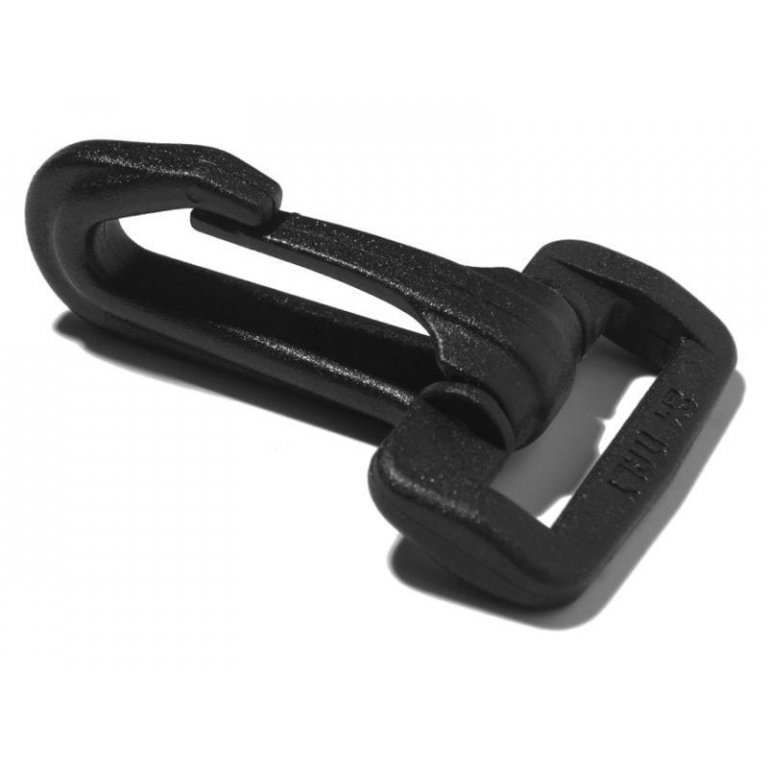 Snap hook with opening for belt, plastic