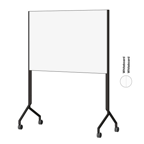 Lavagna bianca Modulor MOW, orizzontale Nero grafite, SM, 2 x Whiteboard Skin Pro