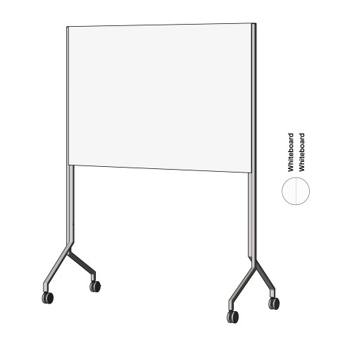 Lavagna bianca Modulor MOW, orizzontale Alluminio bianco, SM, 2 x Whiteboard Skin Pro
