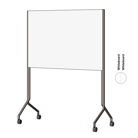 Lavagna bianca Modulor MOW, orizzontale Acciaio grezzo + vernice trasparente, GL, 2 x Whiteboard Skin Pro