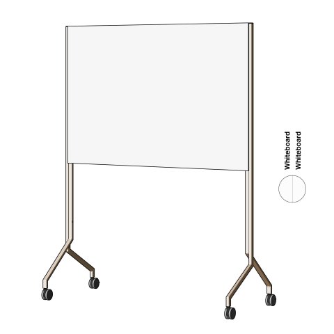 Lavagna bianca Modulor MOW, orizzontale Bianco pepe, FS, 2 x Whiteboard Skin Pro