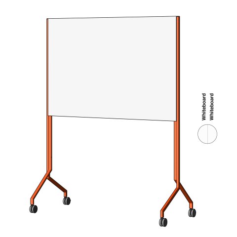 Lavagna bianca Modulor MOW, orizzontale Gerber rosso, FS, 2 x Whiteboard Skin Pro