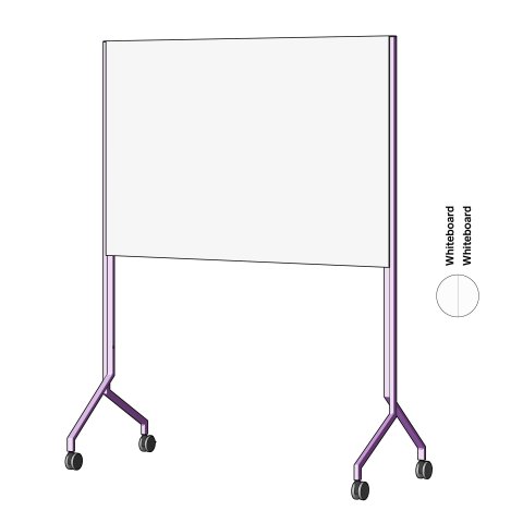 Lavagna bianca Modulor MOW, orizzontale Viola ghiaccio, FS, 2 x Whiteboard Skin Pro