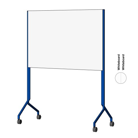 Modulor Whiteboard MOW, horizontal Azul ultramar, FS, 2 x Whiteboard Skin Pro