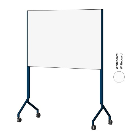 Modulor Whiteboard MOW, horizontal Stahlblau, FS, 2 x Whiteboard Skin Pro
