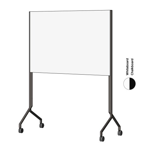 Modulor Whiteboard MOW, horizontal Gris metalizado, FS, 1 x pizarra blanca, 1 x pizarra de tiza