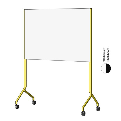 Modulor Whiteboard MOW, horizontal Amarillo azufre, FS, 1 x pizarra blanca, 1 x pizarra de tiza