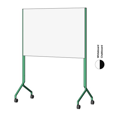 Modulor Whiteboard MOW, horizontal Verde malaquita, FS, 1 pizarra blanca, 1 pizarra de tiza