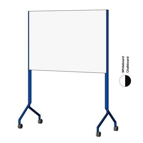 Modulor Whiteboard MOW, horizontal Ultramarine blue, FS, 1 x whiteboard, 1 x chalkboard