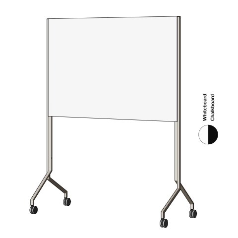 Modulor Whiteboard MOW, horizontal Gris claro, FS, 1 x pizarra blanca, 1 x pizarra de tiza