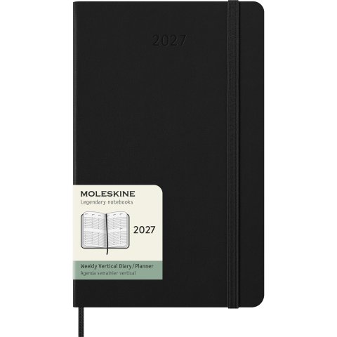Moleskine Wochenkalender 12 Monate vertikal 2027, DIN A5, Hardcover, schwarz (9752)