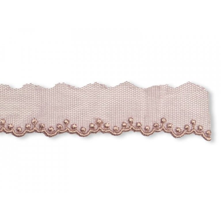 Banda di pizzo in tulle, motivo pompons