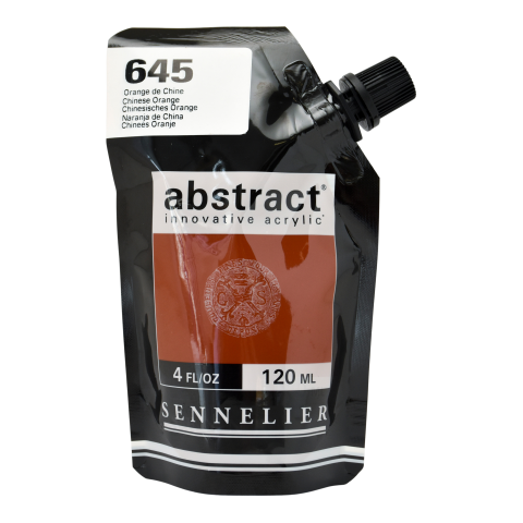 Sennelier Acrylic Paint Abstract Soft Pack 120 ml, Chinese Orange (645)