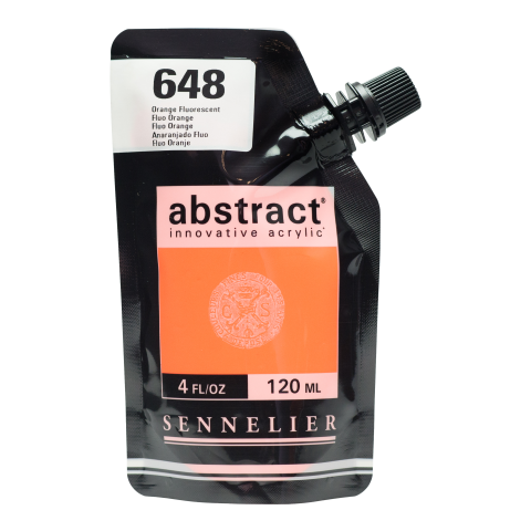 Sennelier Pittura Acrilica Astratta Confezione morbida da 120 ml, Arancione fluo (648)