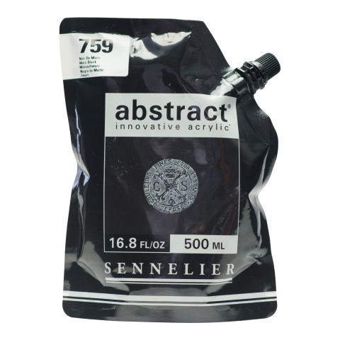 Sennelier Acrylic Paint Abstract Soft Pack 500 ml, Mars Black (759)
