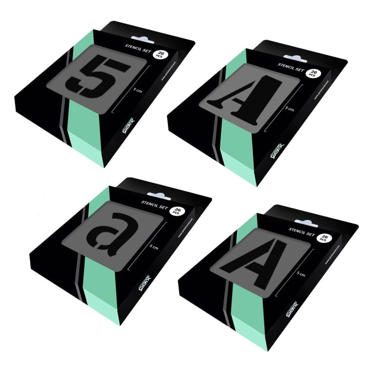 Qbix Schriftschablone, Set