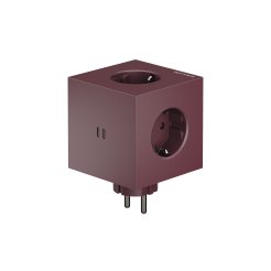 Avolt x Bauhaus-Archiv Square 2 USB-C & Wallmount, USB-C 5 V 30 W, 230 V, Schuko, Mulberry Red