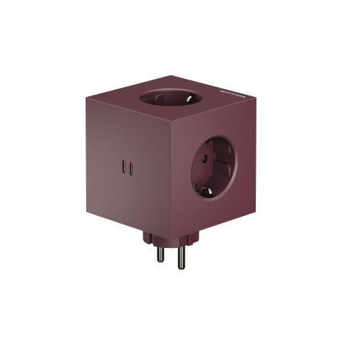 Avolt x Bauhaus-Archiv Square 2 USB-C & Wallmount USB-C 5 V 30 W, 230 V, Schuko, Mulberry Red