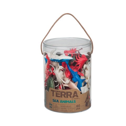 Terra, animals in a can 60 pieces, up to approx. 6 cm, sea creatures