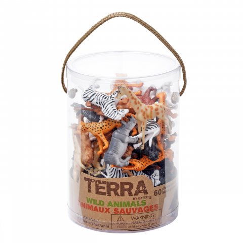 Terra, animals in a can 60 pieces, up to approx. 6 cm, wild animals
