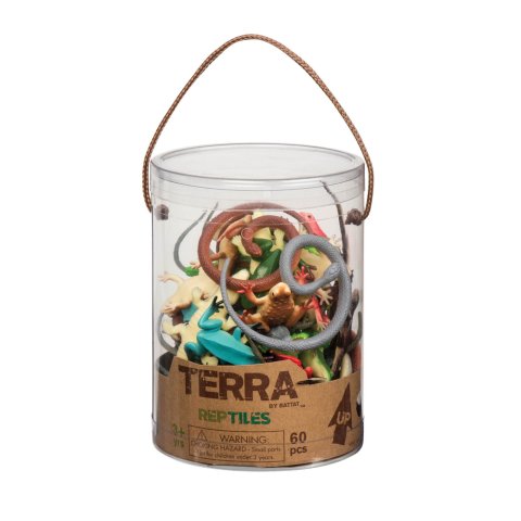 Terra, animals in a can 60 pieces, up to approx. 6 cm, reptiles