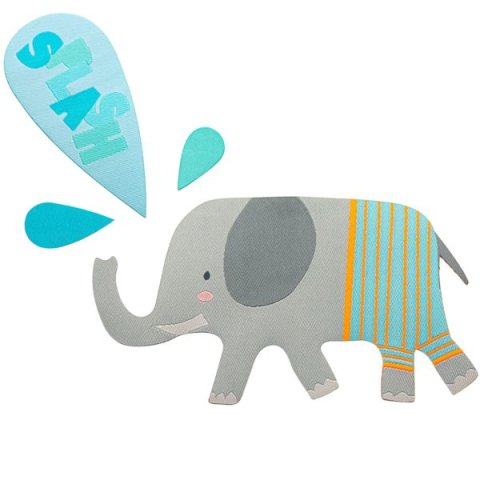 Fabric stickers to iron on 100% polyester, elephant