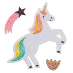 Pegatinas de tela para planchar 100 % poliéster, unicornio