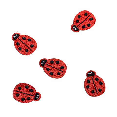 Fabric stickers to iron on 100% polyester, ladybug