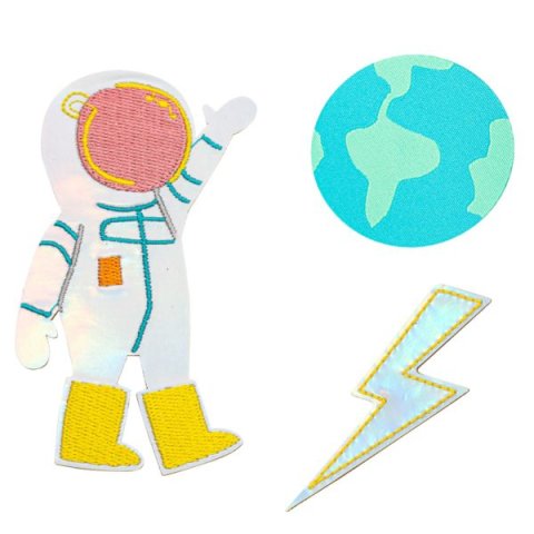 Pegatinas de tela para planchar 100 % poliéster, astronauta