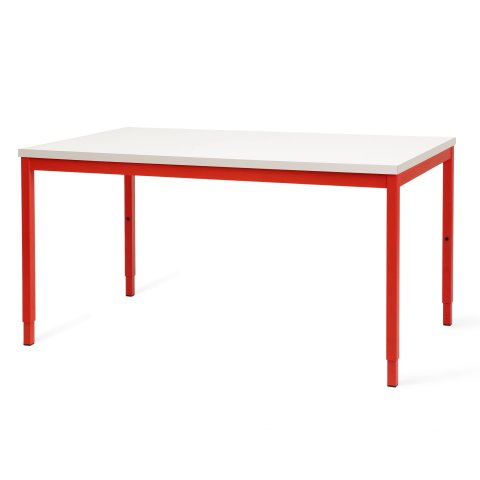 Modulor Tisch M für Kinder, reinrot Melaminplatte hellb., Kante hellb., 25x680x1200mm