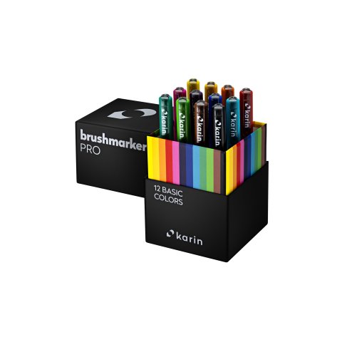 Karin pennarello Pro, set di 12 pezzi colori di base