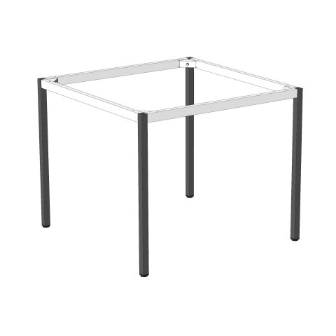 Table frame system Modulor M table legs, 30 x 30 x 730 mm, metallic gray, 4 pcs.