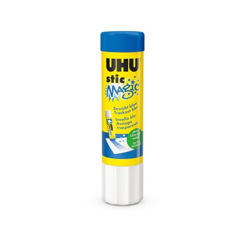 Uhu Magic adhesive glue stick 21 g, applies blue, dries transparent