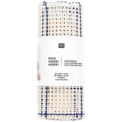 Knüpfstramin 20 Loch/10 cm, 44,5 x 44,5 cm, weiß