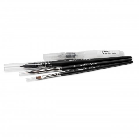 Modulor Aquarellpinsel Mix, Set 4-er Set: 4-teilig, diverse Sorten, vegan