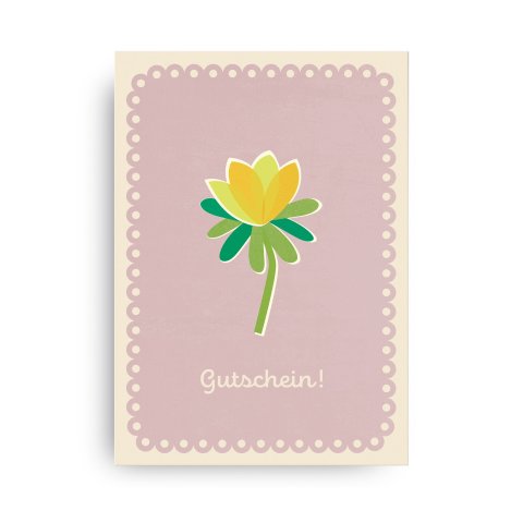 Monimari Postkarte Recyclingpapier DIN A6, 105 x 148 mm, 350g/m²,FSC, Gutschein Blume