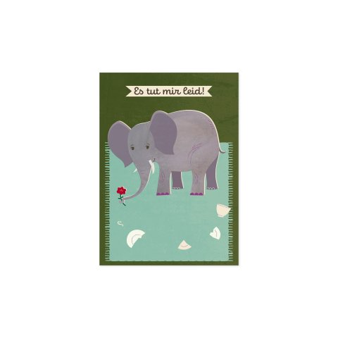 Cartolina Monimari in carta riciclata DIN A6, 105 x 148 mm, 350g/m², FSC, elefante