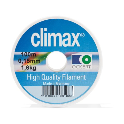 Climax polyamide perlon thread, transparent l=100 m on spool, ø 0,15 mm, up to 1,6 kg, transp.