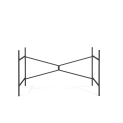Modulor table frame X, Steel, 1260x700x715mm, black RAL 9011 matt