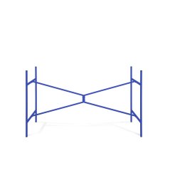 Telaio del tavolo Modulor X Acciaio, 1260x700x715 mm, blu oltremare RAL5002 opaco