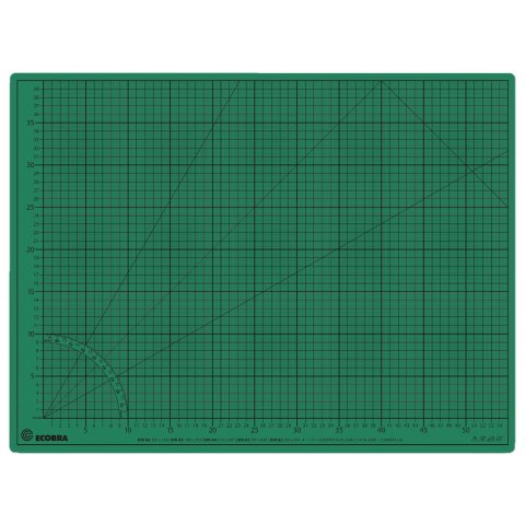 Tappetino da taglio Ecobra di alta qualità, verde/nero verde/nero, 450 x 600 (circa DIN A2)