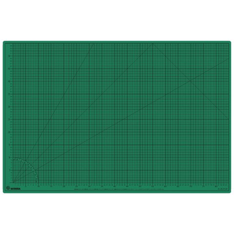 Tappetino da taglio Ecobra di alta qualità, verde/nero verde/nero, 600 x 900 (circa DIN A1)