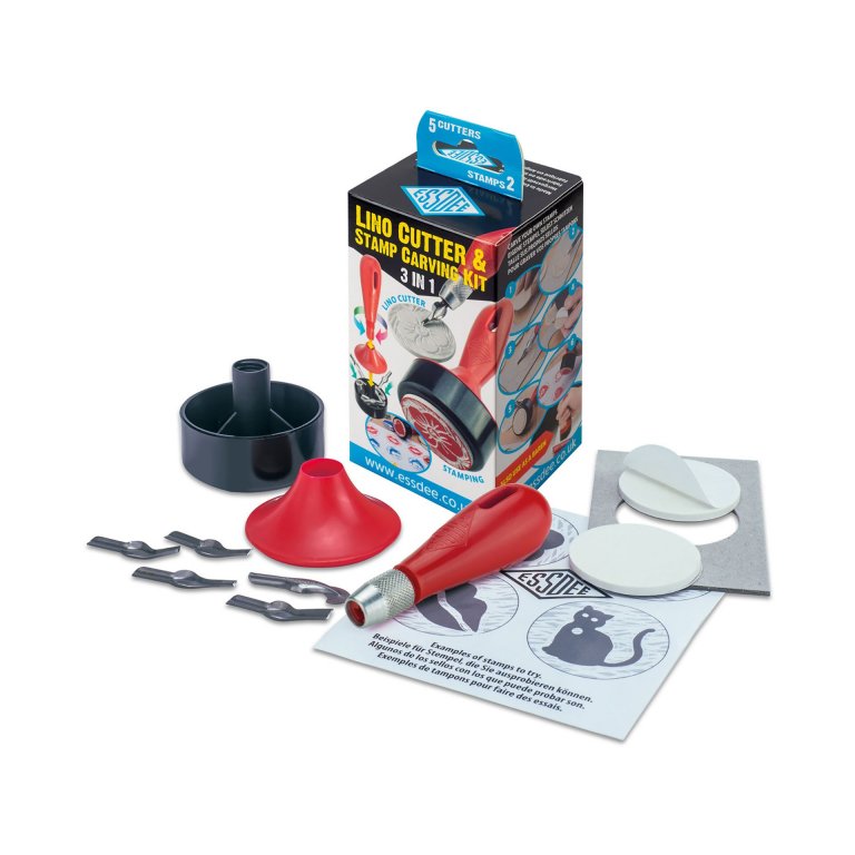 3 in 1 lino cutter and stamp carving kit
