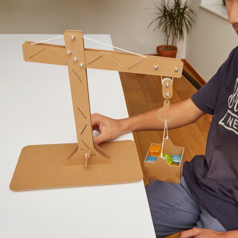 DIY Set, 'Newton's Lab Kit, cardboard pulley crane incl. accessories