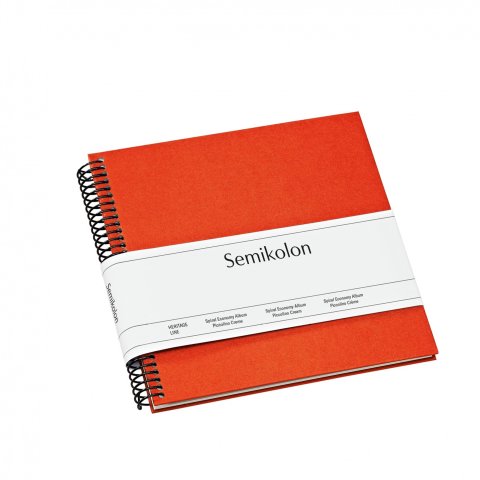 Semikolon Spiral-Fotoalbum Economy, innen creme 170 x 170 mm, Piccolino, 20 Seiten, orange