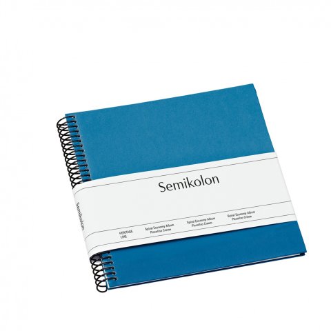 Semikolon Spiral-Fotoalbum Economy, innen creme 170 x 170 mm, Piccolino, 20 Seiten, azzurro