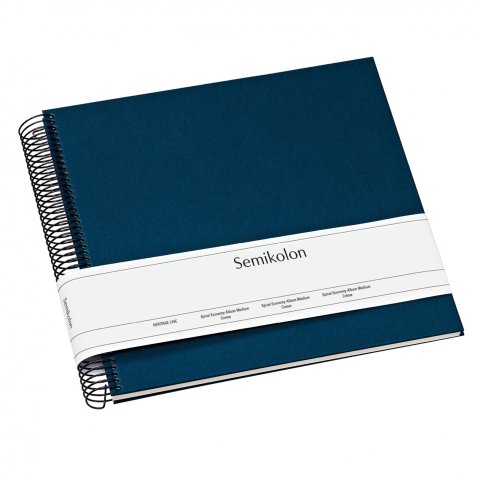 Semikolon Spiral-Fotoalbum Economy, innen creme 230 x 223 mm, Medium, 40 Seiten, marine