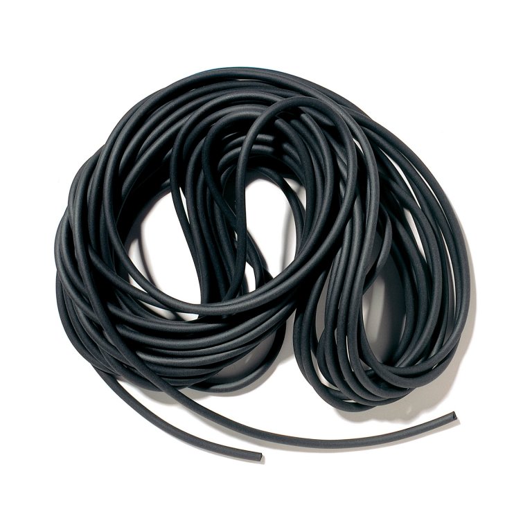 Foam rubber cord, round, black