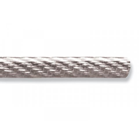 Stahl Drahtseil, PVC-ummantelt ø 3,0/5,0 mm, 6 x 7 + 1 (max. 90 kg)