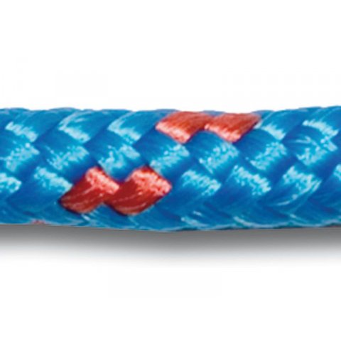 Cuerda trenzada de poliéster, cabos de amarre ø 4,0 mm, azul con rosca roja